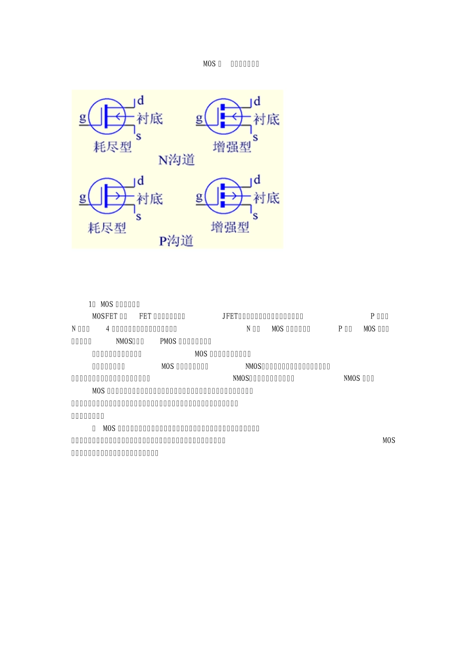 MOS管基础知识与应用_第1页