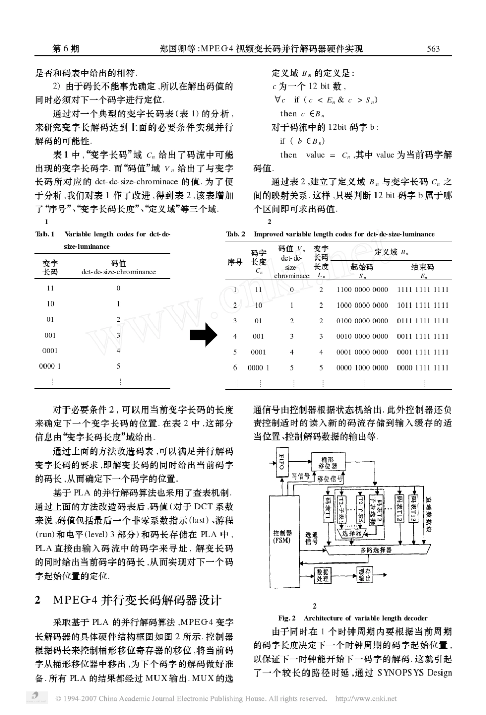 MPEG24视频变长码并行解码器硬件实现_第3页