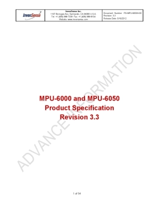 MPU6050产品说明书