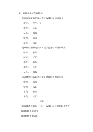 MRI技术上岗考试模拟试题第7章磁共振成像对比剂