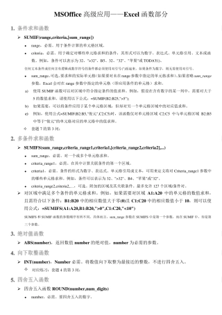 MS+Office+高级应用—Excel函数部分