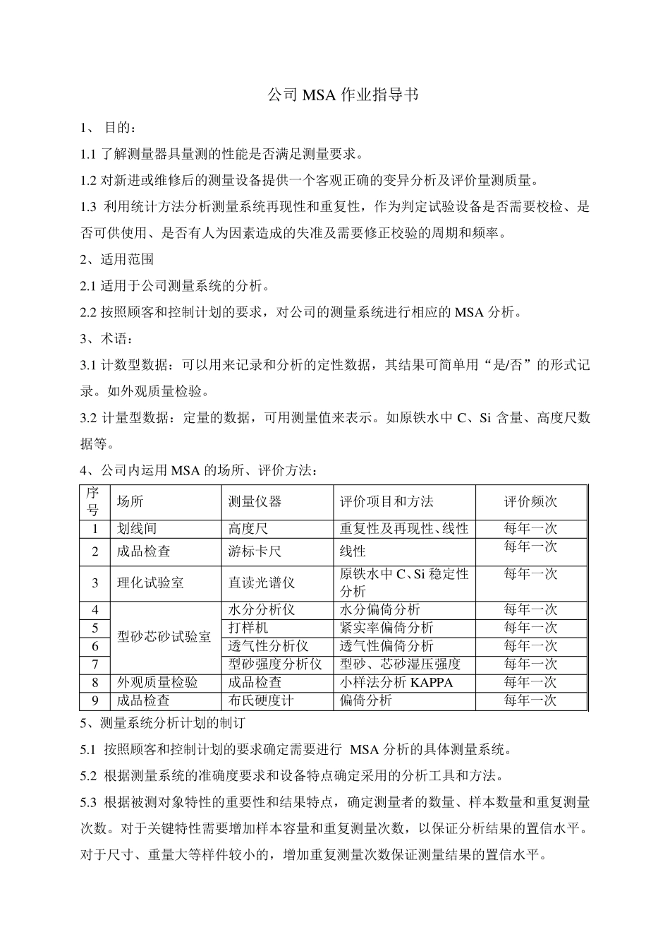 MSA作业指导书_第1页