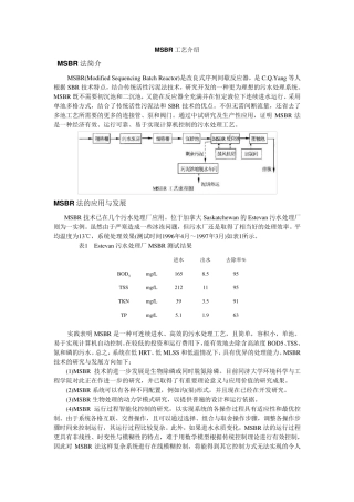 MSBR工艺介绍