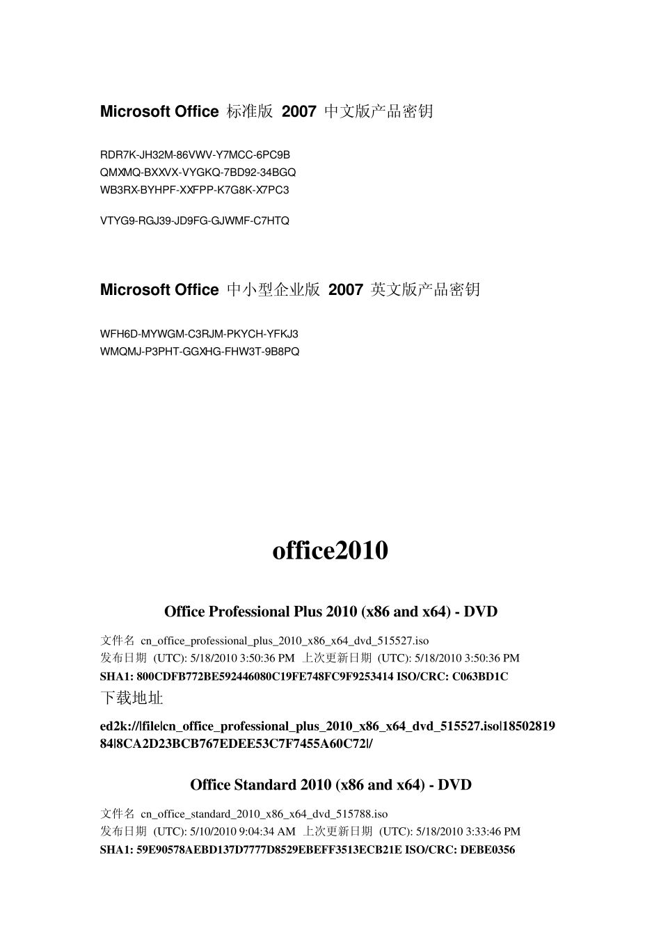 MSDN_office各个版本官方原版下载及最新的激活密钥_第3页