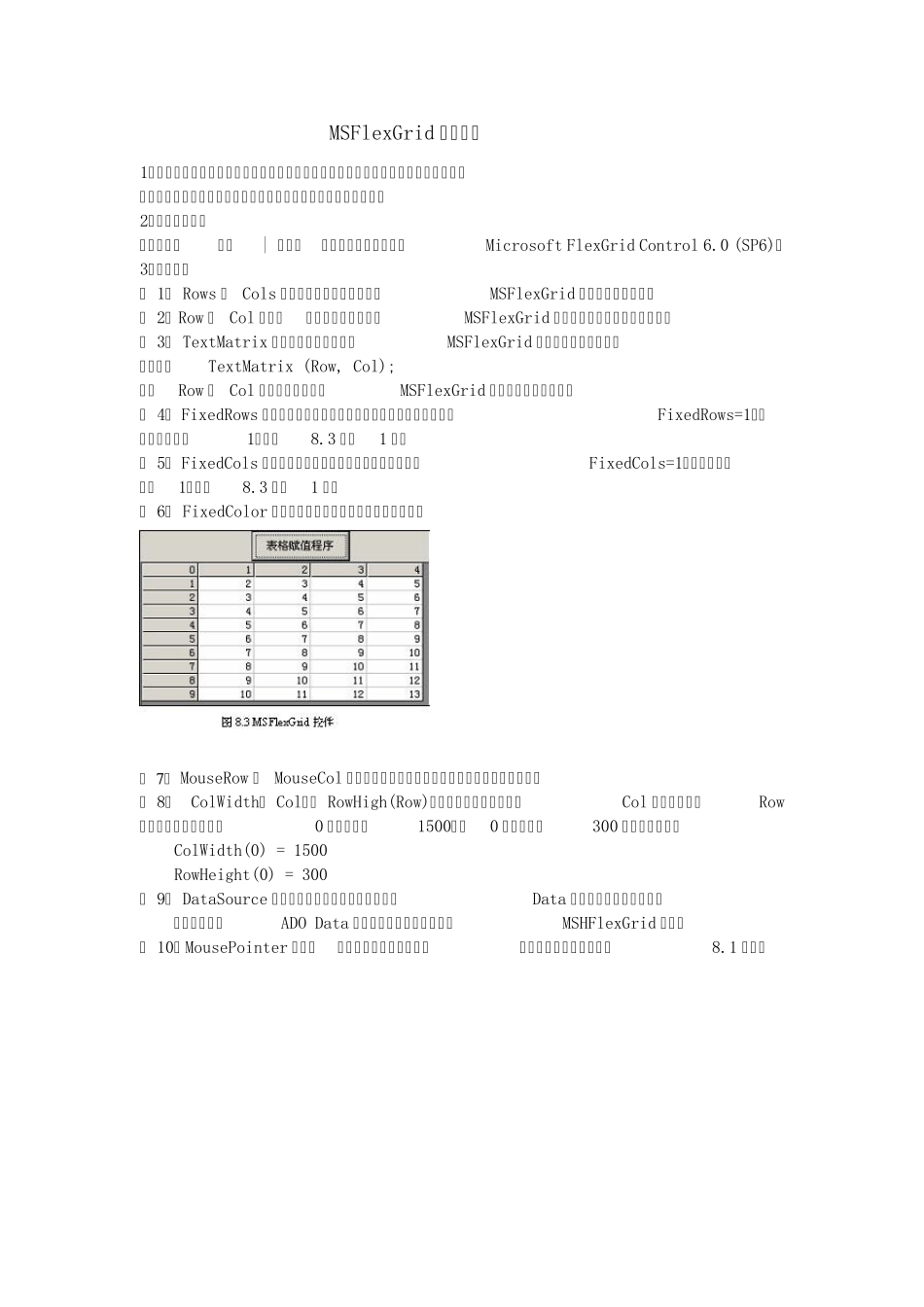 MsFlexGrid的使用方法_第1页