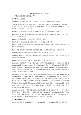 VBMscomm控件基本介绍