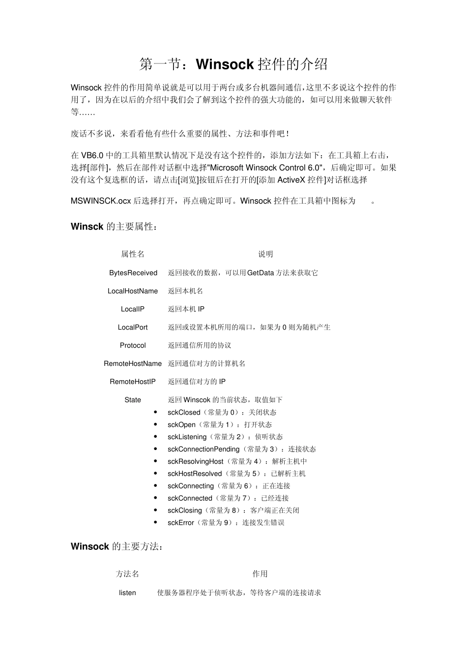 VBWinsock控件的使用与介绍_第1页