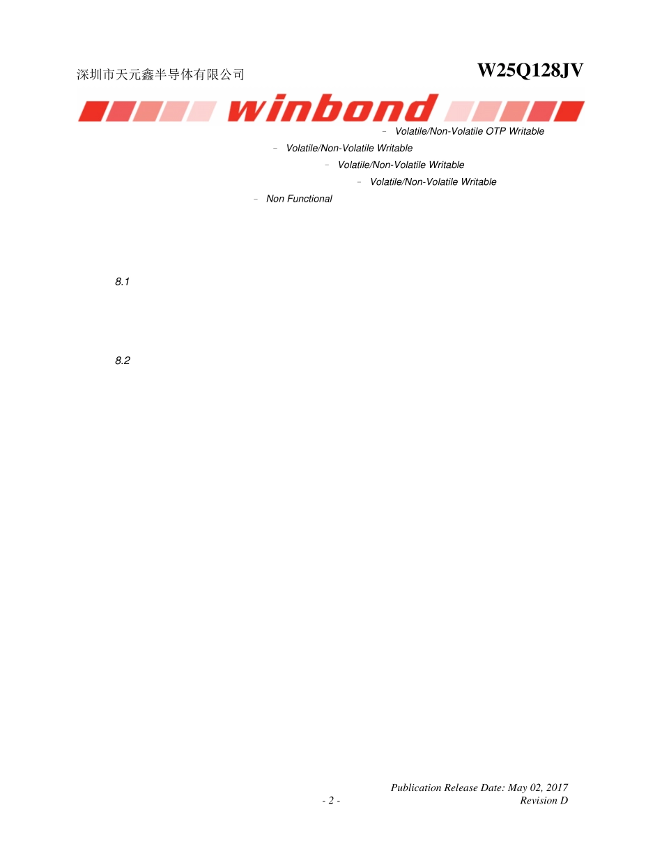 W25Q128JVSIQ规格书_W25Q128JVSIQ中文资料_W25Q128JVSIQDatasheet_第3页