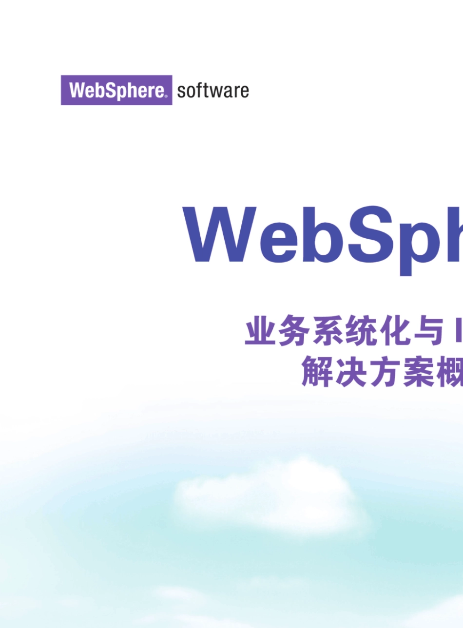 websphere业务系统优化与IT整合_第1页