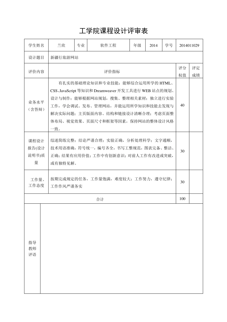web网页设计课程设计报告_第2页