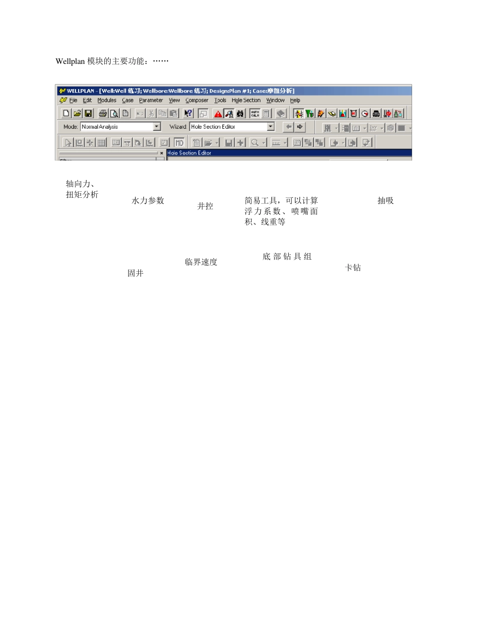 wellplanTorqueDrag操作_第1页