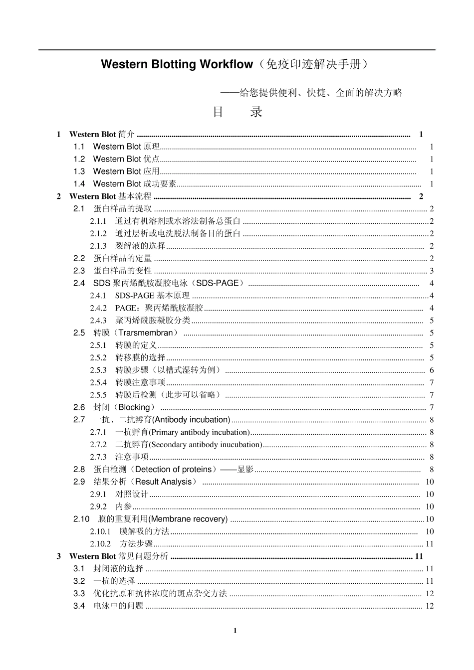 westernblot(免疫印迹)handbook_第1页