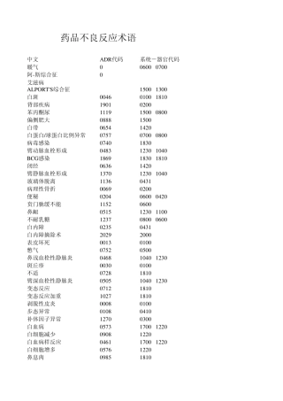 WHO药品不良反应术语集