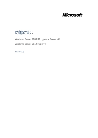 Win2012与Win2008R2HyperV功能对比