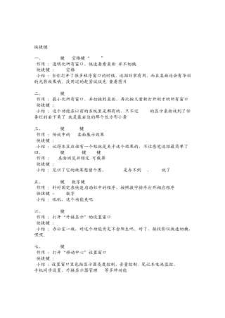 win7常用快捷键以及系统冲突解决方法