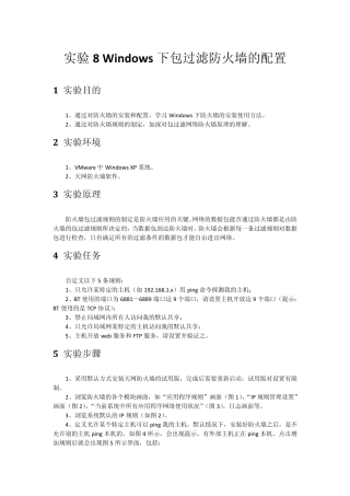 Windows下包过滤防火墙的配置