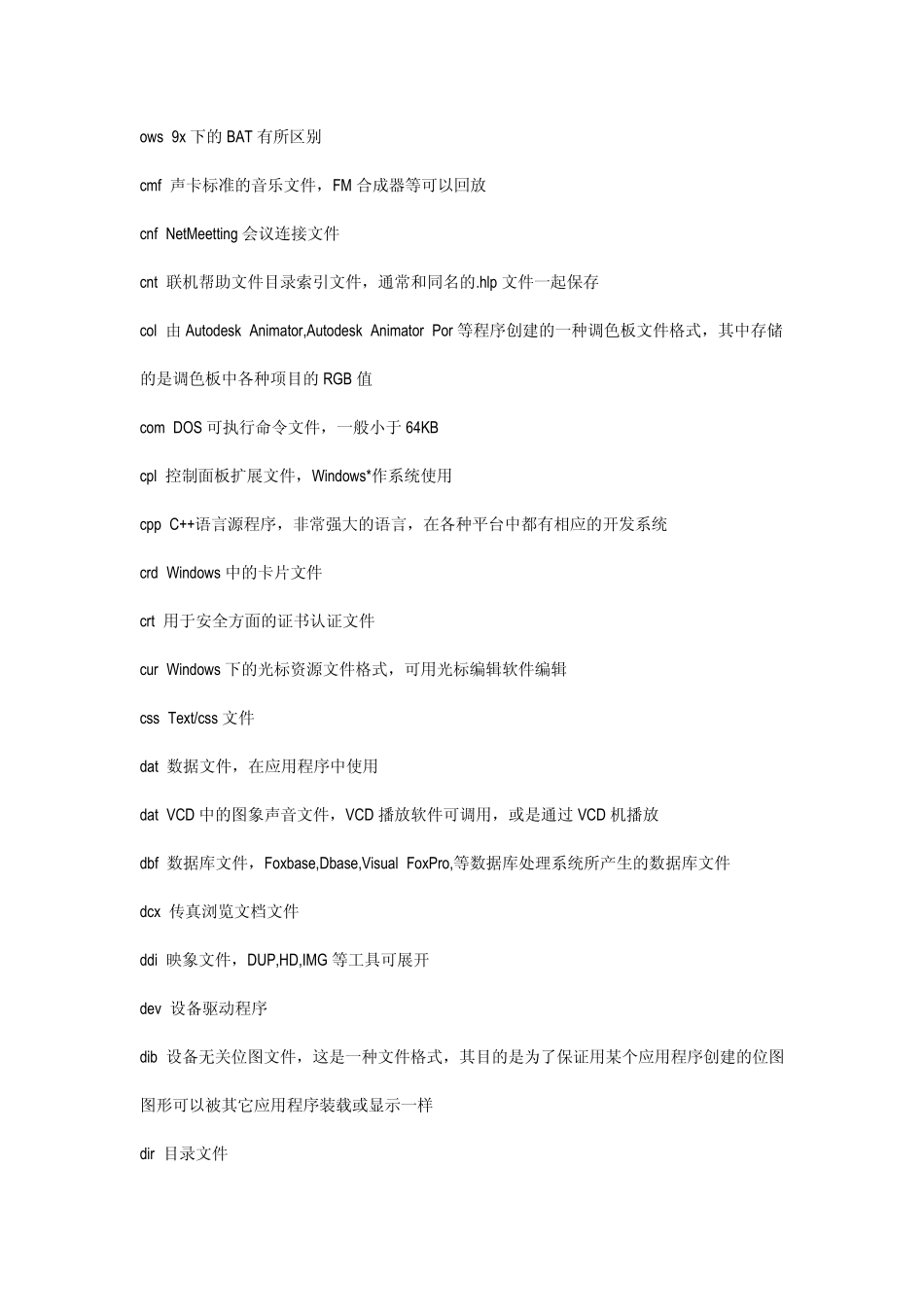 WINDOWS常用文件扩展名以及应用什么程序打开详解_第3页