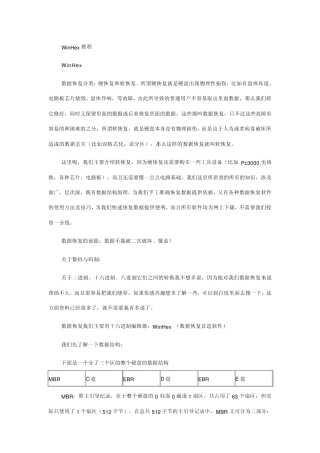 WinHex数据恢复使用教程