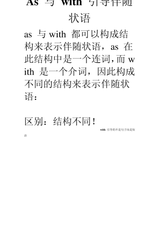 with作伴随状语