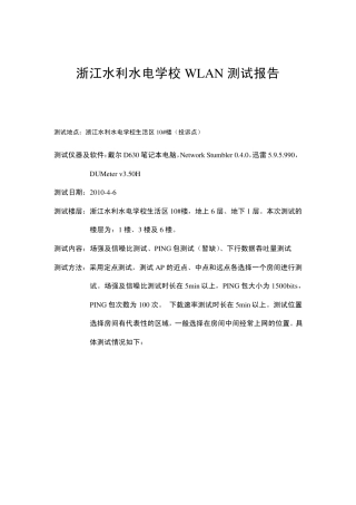 WLAN测试报告模板