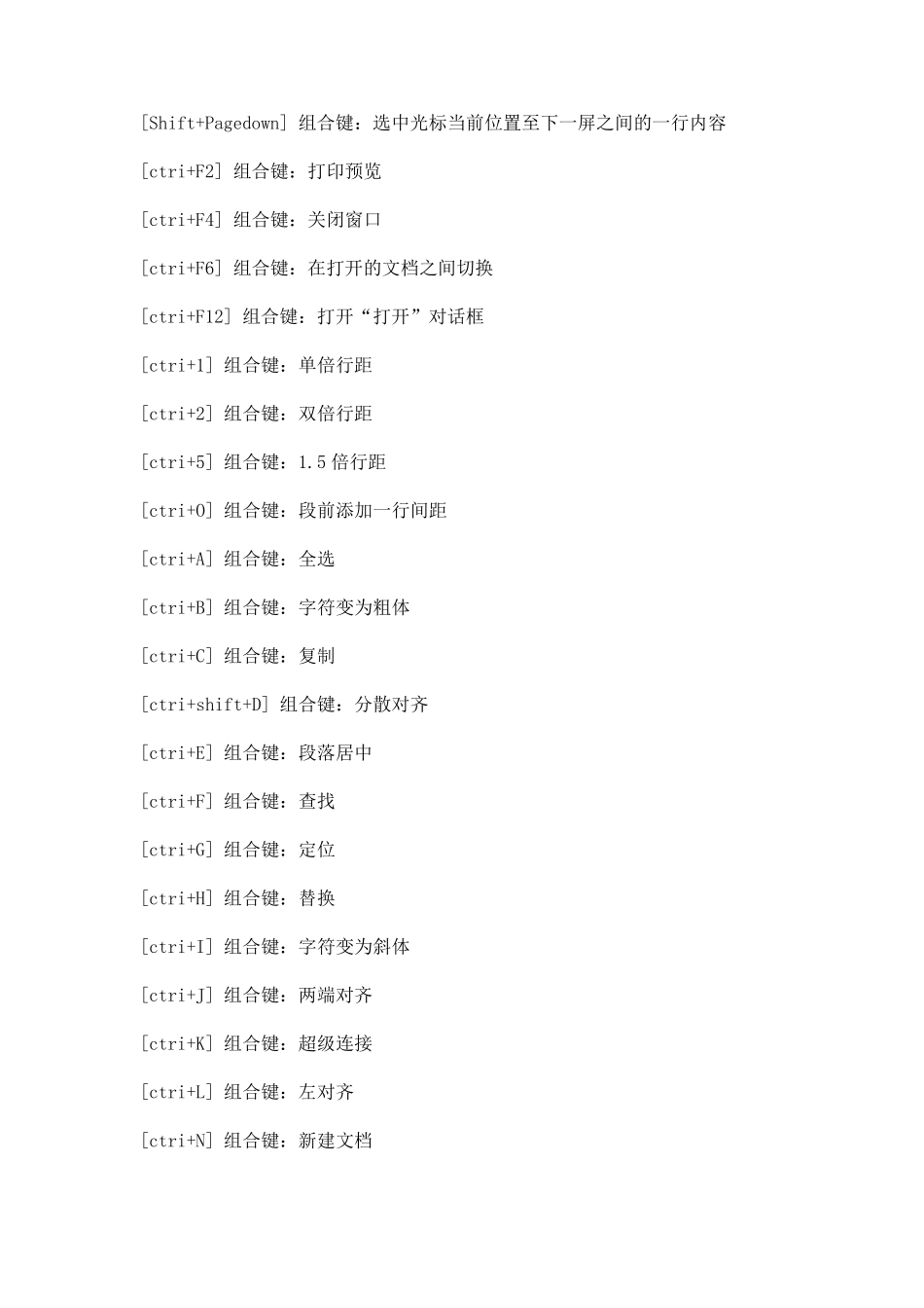 Word中常用的快捷键_第2页