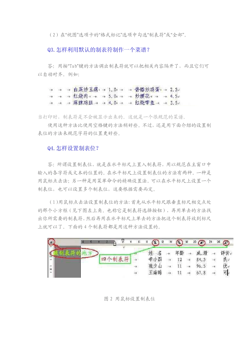 Word制表位的使用方法_第2页