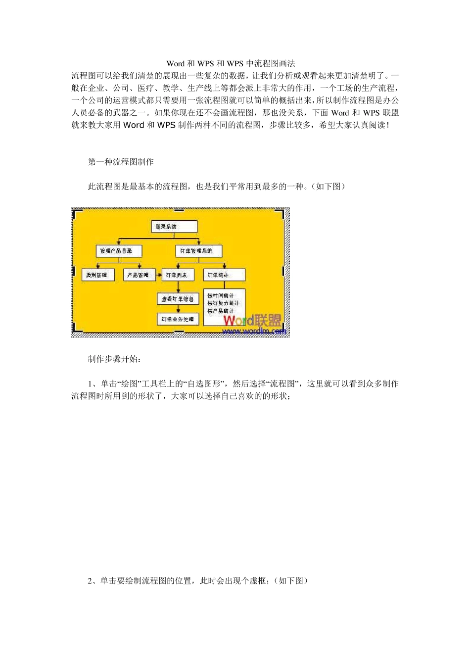 Word及WPS中流程图画法_第1页