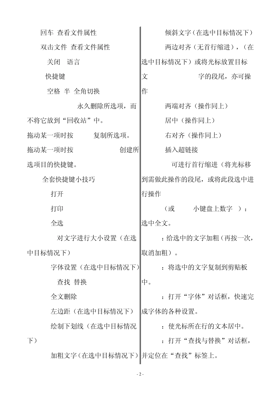 word排版快捷键全集_第2页