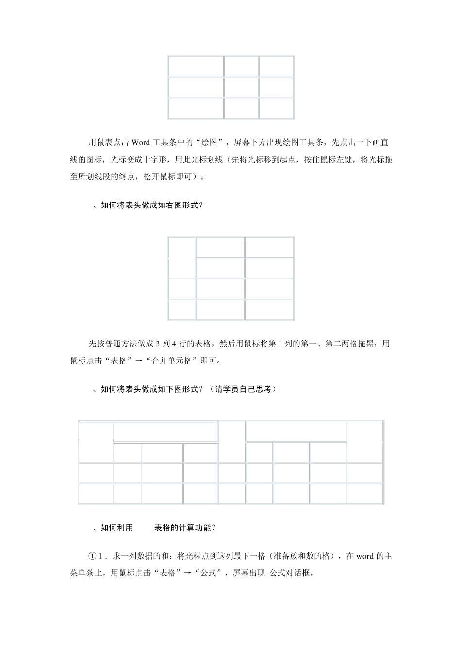 Word表格制作的简要步骤及数值计算_第2页