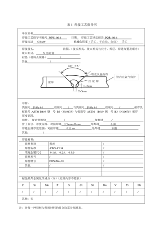 WPS焊接工艺指导书