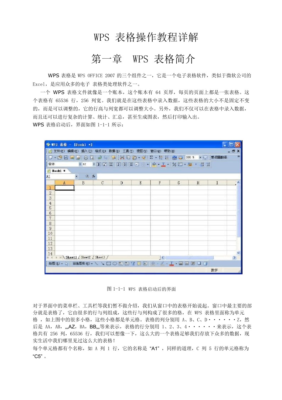 WPS表格操作教程详解_第1页