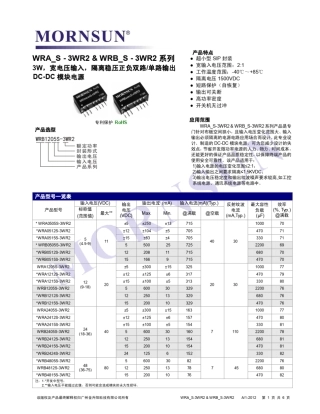 WRB1205S3WR2_CN电源数据手册
