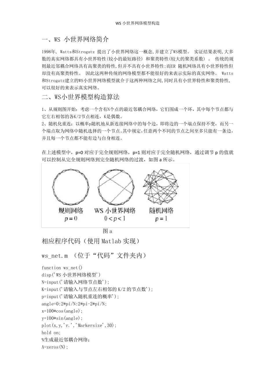WS小世界网络模型构造实践报告_第2页