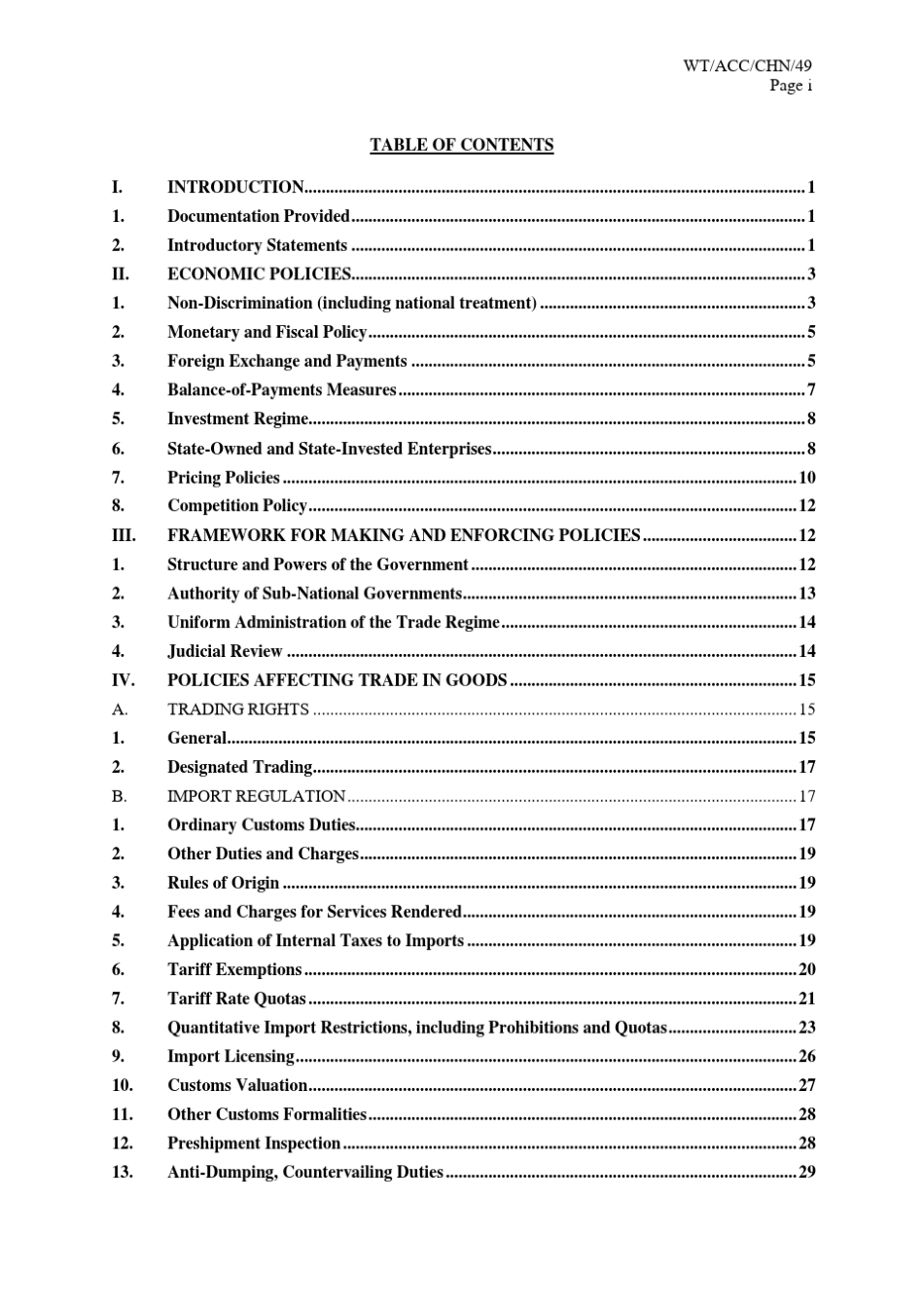 WTO：中国加入工作组报告书(英文)_第3页