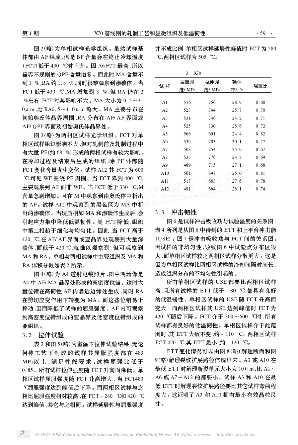 X70管线钢的轧制工艺和显微组织及低温韧性_第3页