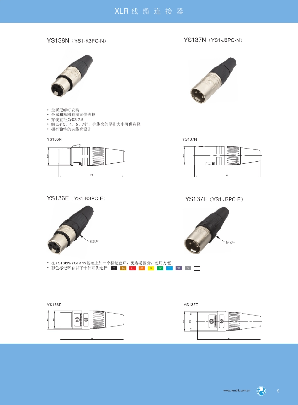 XLR线缆连接器特征：_第3页