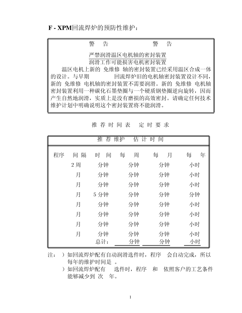 XPM回流焊炉的预防性维护_第1页