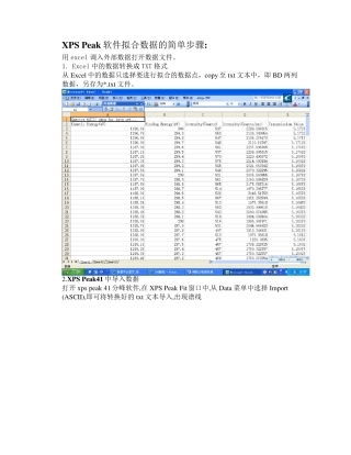 xps峰拟合规则及测试条件