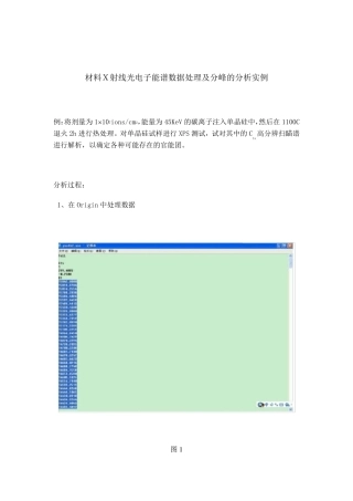 XPS能谱数据处理