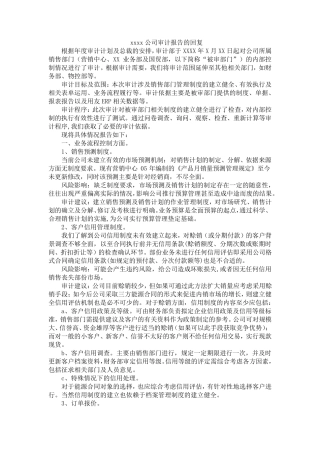 xxxx公司审计报告的回复