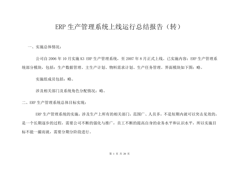 XXXX系统_上线运行报告_第1页