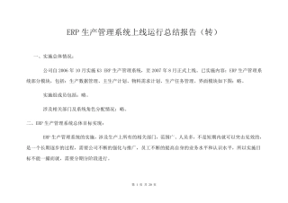 XXXX系统_上线运行报告