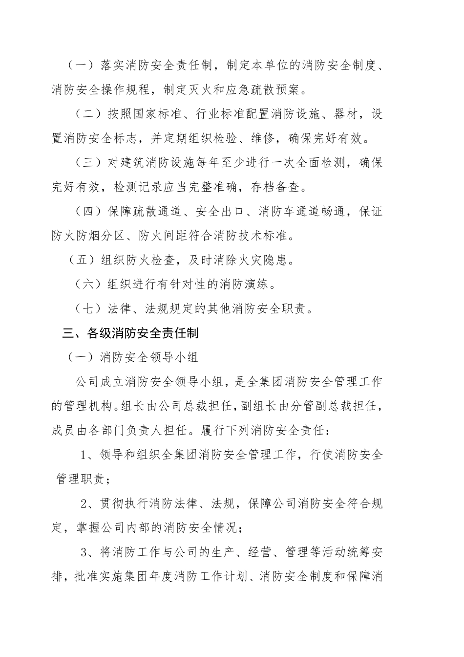 xxx集团消防安全管理责任制实施办法_第2页