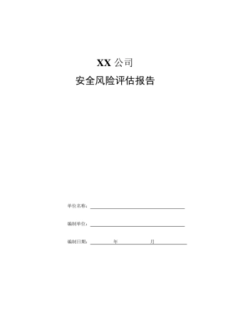 XX公司安全风险评估报告