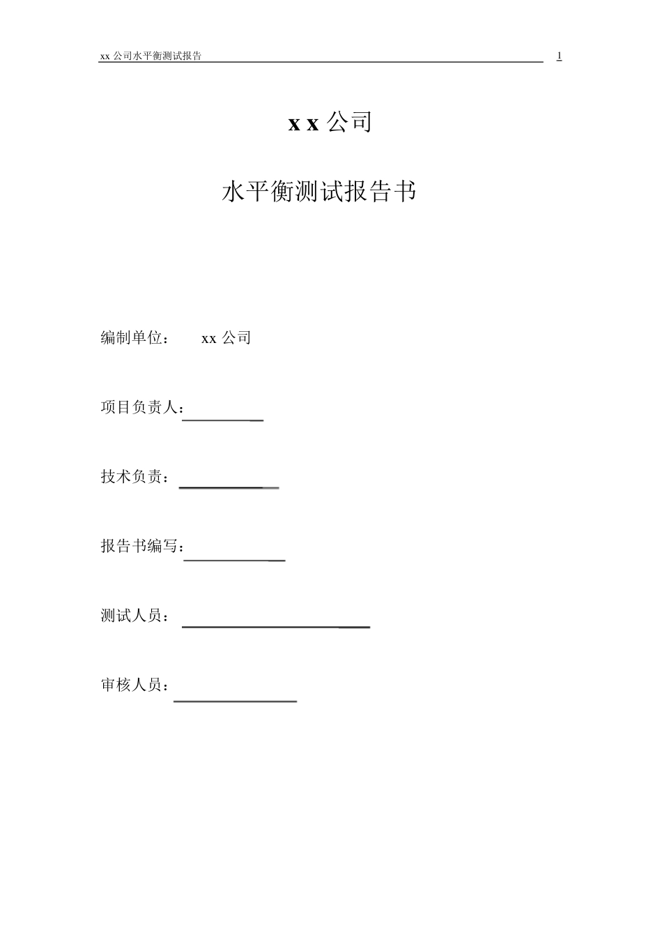 xx公司水平衡测试报告_第2页