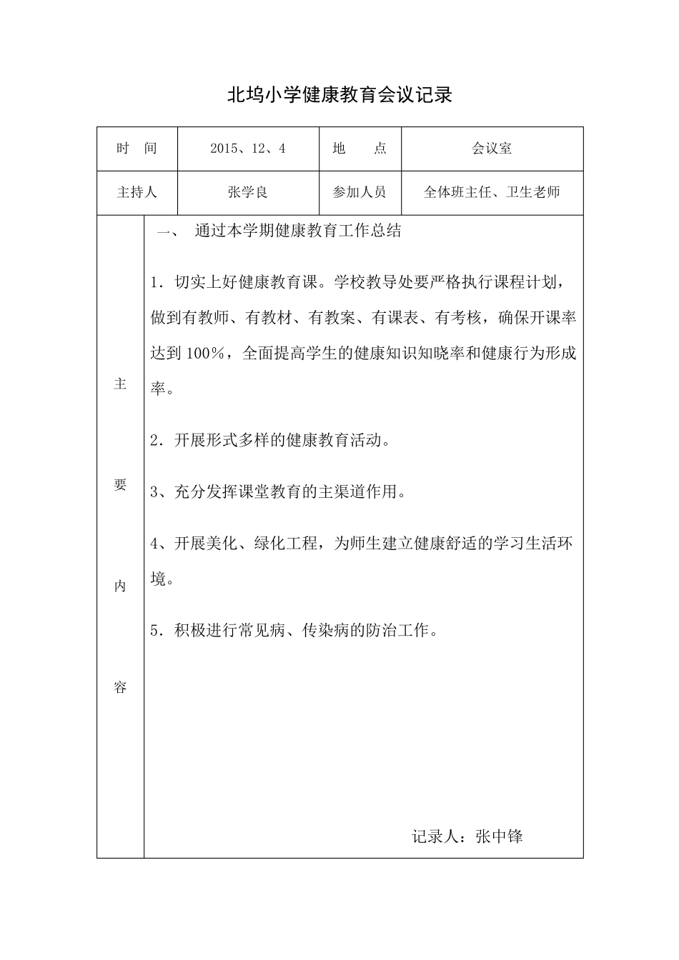 XX小学健康教育会议记录_第3页