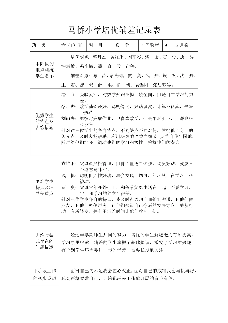 XX小学培优辅差具体记录(8篇)_第3页