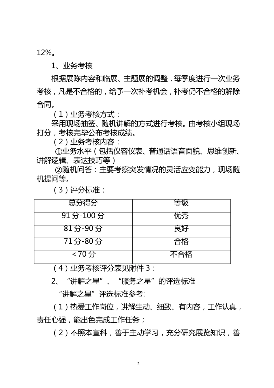 XX展示中心讲解员考核办法_第2页