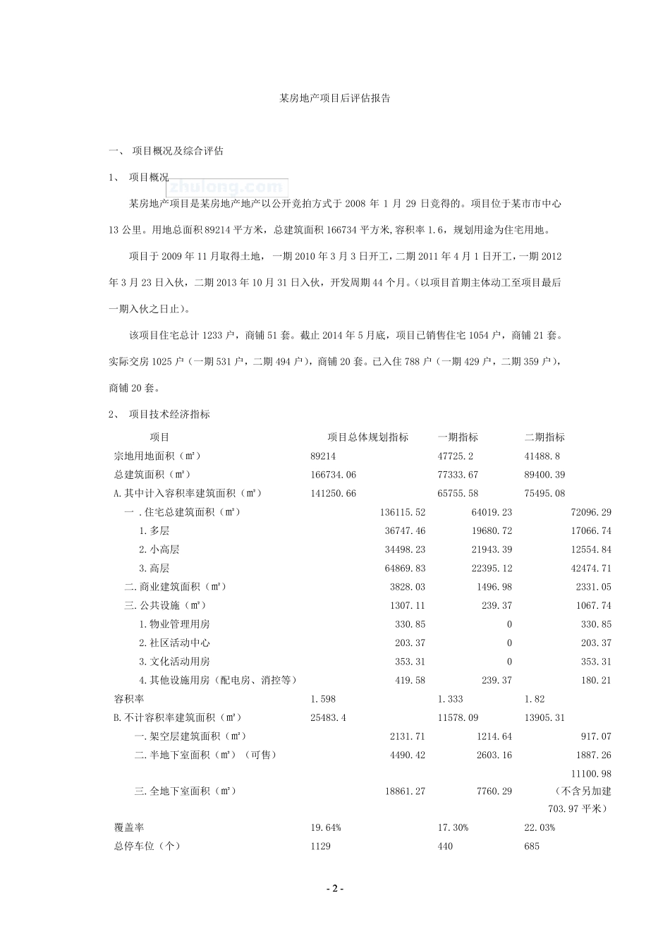 XX房地产开发项目后评估报告_第2页