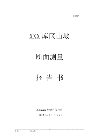 xx断面测量报告